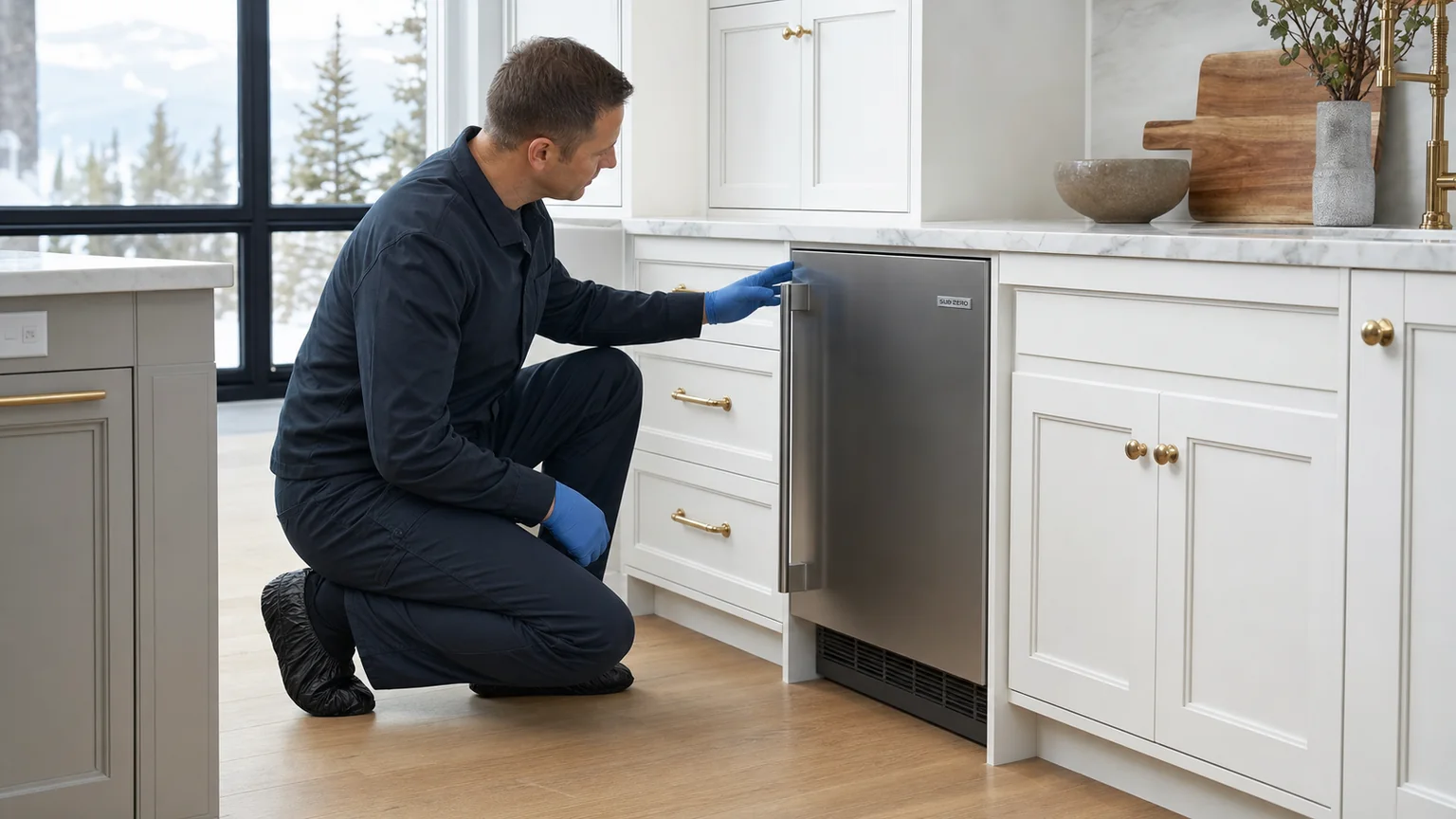 Undercounter ice maker diagnostic visit in the service area